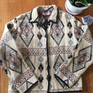KEREN hart Beige and Black Patterned Jacket